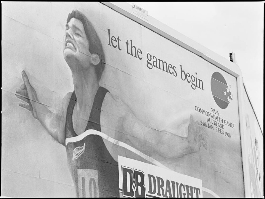Advertising billboard, Kingsland, 1989